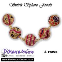 Tutorial 04 rows - Swirls Sphere Jewels (5 x) Peyote Balls incl. Basic Tutorial (download link per e-mail)