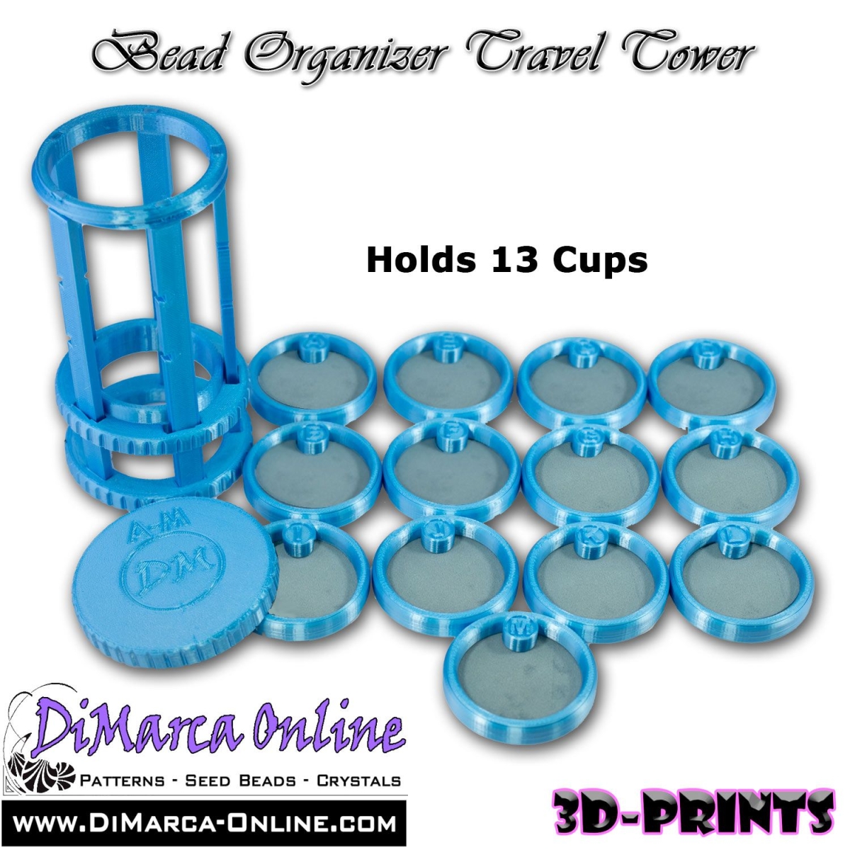 Bead Organizer Cups - Alphabet, Numbers or Blanks - DiMarca Online