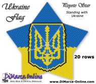 FREE TUTORIAL 20 rows - Ukraine Flag 3D Peyote Star (download link per e-mail)