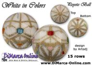 Tutorial 15 rows - White in Colors Peyote Ball incl. Basic Tutorial (download link per e-mail)