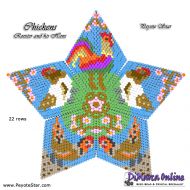 Tutorial 22 rows - Chickens - Rooster and his Hens - 3D Peyote Star + Basic Tutorial Little 3D Peyote Star (download link per e-mail)