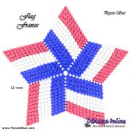 Tutorial 12 rows - Flag France 3D Peyote Star + Basic Tutorial Little 3D Peyote Star (download link per e-mail)