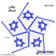 Tutorial 13 rows - Flag Israel 3D Peyote Star + Basic Tutorial Little 3D Peyote Star (download link per e-mail)