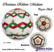 Tutorial 11 rows - Christmas Ribbon Medium Peyote Ball incl. Basic Tutorial (download link per e-mail)