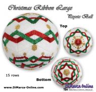 Tutorial 15 rows - Christmas Ribbon Large Peyote Ball incl. Basic Tutorial (download link per e-mail)