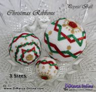 Tutorial 07, 11, 15 rows - Christmas Ribbons 3 sizes Peyote Ball incl. Basic Tutorial (download link per e-mail)