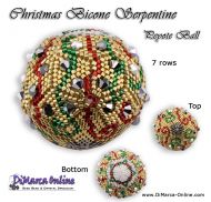 Tutorial 07 rows - Christmas Bicone Serpentine Peyote Ball incl. Basic Tutorial (download link per e-mail)