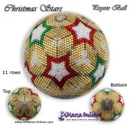 Tutorial 11 rows - Christmas Stars Peyote Ball incl. Basic Tutorial (download link per e-mail)