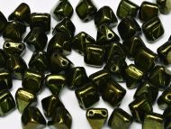PYR6-23980/14495 Green Metallic Pyramid Bead Studs 6x6 mm - 50 x