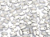 R-01000/27071 White Opal Silver Matt Rizo Beads * BUY 1 - GET 1 FREE *