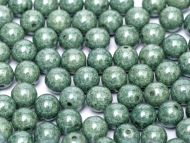 RB6-03000/14459 Chalk Teal Lumi Round Beads 6 mm