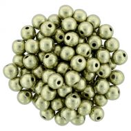 RB4-06B09 ColorTrends - Metallic Limelight Round Beads 4 mm - 100 x
