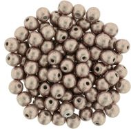 RB3-77057 ColorTrends - Metallic Pale Dogwood Round Beads 3 mm - 100 x