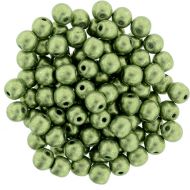 RB3-77064 ColorTrends - Metallic Greenery Round Beads 3 mm - 100 x