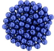 RB4-77065 ColorTrends - Metallic Lapis Blue Round Beads 4 mm - 100 x