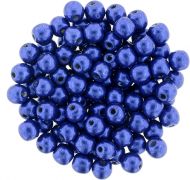 RB3-77065 ColorTrends - Metallic Lapis Blue Round Beads 3 mm - 100 x