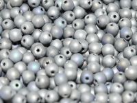 RB3-98853 Glittery Silver Matt Round Beads 3 mm - 100 x