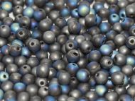 RB4-98855 Glittery Graphite Matt Round Beads 4 mm - 100 x