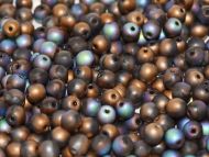 RB4-98856 Glittery Bronze Matt Round Beads 4 mm - 100 x