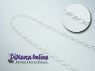 Rhombus Chain 5x4 mm Silver Plated - 1 meter