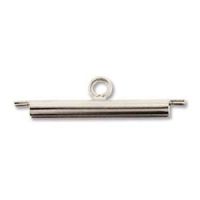 Slide Tube End Bar Silver Plate Miyuki 20 mm - 2 x