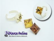 Ring Setting 12 mm Square Gold Plated
