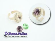 Ring Setting SS39 - 8 mm Glue-In Dots Rose Gold Plated