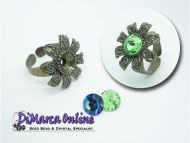 Ring Setting SS39 - 8 mm Glue-In Flower Antique Bronze Plated