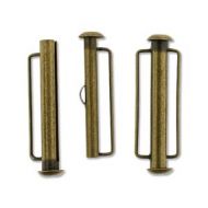 Slide Clasp Antique Bronze Plate with Side Bars 31 mm 