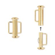 Slide Clasp Gold Plate with Side Bars 16 mm 