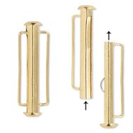 Slide Clasp Gold Plate with Side Bars 31 mm 