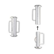 Slide Clasp Silver Plate with Side Bars 16 mm 