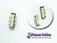 Slide Lock Clasp 3 strands Antique Bronze