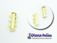 Slide Lock Clasp 3 strands Gold