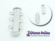 Slide Lock Clasp 3 strands Platinum