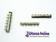 Slide Lock Clasp 6 strands Antique Bronze