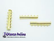 Slide Lock Clasp 6 strands Gold