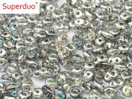 SD-00030/98530 Crystal Rainbow Silver SuperDuo Beads