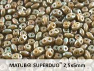 SD-13020/15001 Opaque Ivory Nebula SuperDuo Beads