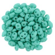 SD-29569 Opaque Silk Matt Turquoise SuperDuo Beads