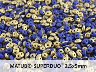 SD-33050/26471 Fool's Gold Opaque Matt Blue SuperDuo Beads