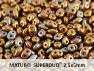 SD-53410/15780 Opaque Olive Gold Iris SuperDuo Beads