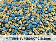 SD-63030/26471 Fool's Gold Opaque Matt Turquoise SuperDuo Beads 