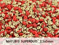 SD-93200/26471 Fool's Gold Opaque Matt Red SuperDuo Beads