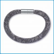 Crystal Mesh Bracelet - Swarovski Stardust Style Grey 20 cm