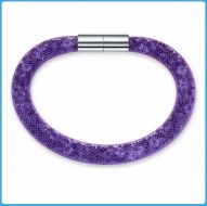 Crystal Mesh Bracelet - Swarovski Stardust Style Purple 20 cm