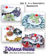 Postcards Set 2 - Geometric Beadwork 1- High Quality Print