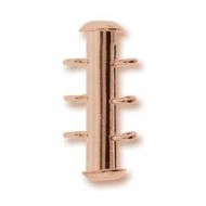 Slide Clasp Rose Gold Plate 3 strands 21 mm with Twisted Loops