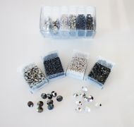 Mos-SG Silver/Grey Shiny Mosaic Bead & Chaton Pack - Akke Jonkhof