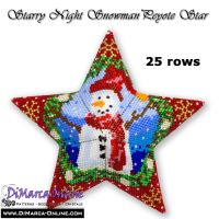 Tutorial 25 rows - Starry Night Snowman 3D Peyote Star + Basic Tutorial (download link per e-mail)